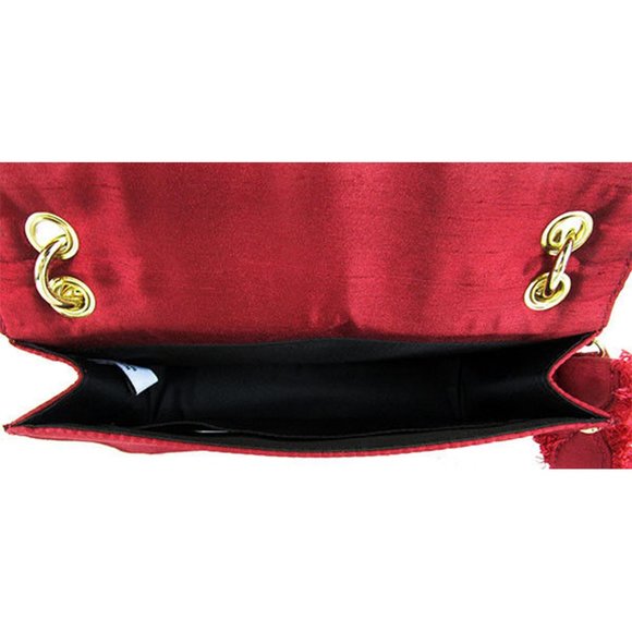 NINE WEST COLMA Ruby Red Fabric Crossbody Bag - Picture 3 of 4